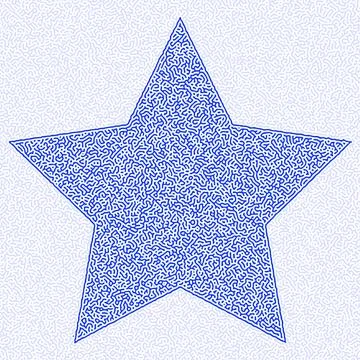 Turing abstract pattern star sketch engraving vector illustration. T-shirt Stockillustratie