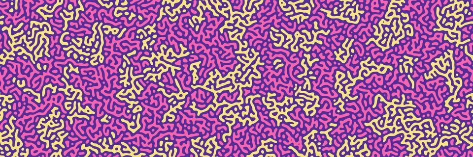 Turing background, organic liquid texture. Pattern with fluid ink shapes, yel Illustrazione stock