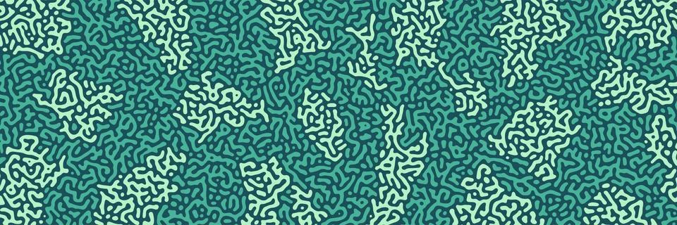 Turing background, organic liquid texture. Pattern with fluid ink shapes, tur Stock Illustration