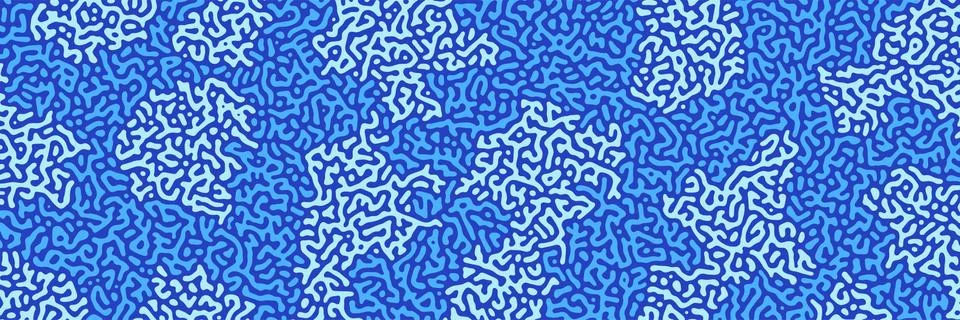 Turing background, organic liquid texture. Pattern with fluid ink shapes, aqu Illustrazione stock