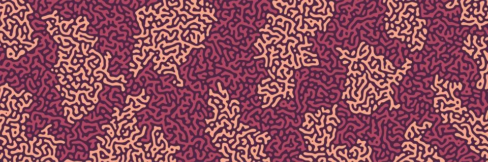 Turing background, organic liquid texture. Pattern with fluid ink shapes, cho Illustrazione stock