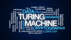 Turing machine animated word cloud, text... | Stock Video | Pond5