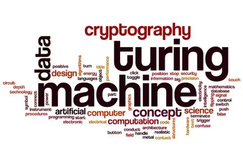 Turing machine word cloud Stock Illustration
