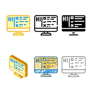 Turing modern test color icon vector isolated イラスト素材