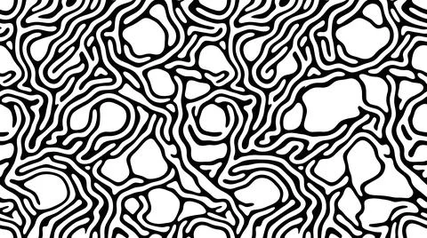 Turing pattern background with black maze lines for web design. Stock Illustration
