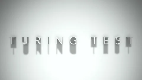 Turing test 3D title animation with shadows on a white background Stock Footage 297800653