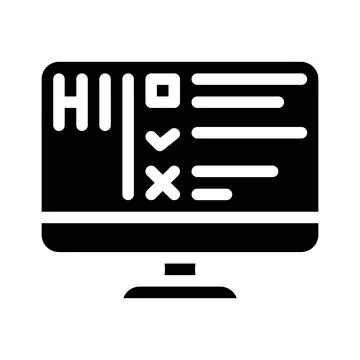 Turing test glyph icon vector isolated illustration Ilustración de archivo