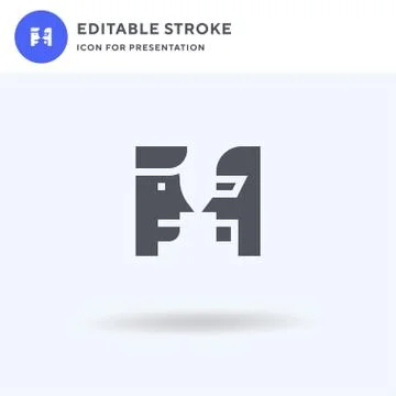 Turing Test icon vector, filled flat sign, solid pictogram isolated on white, Stock Illustration