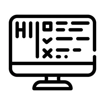 Turing test line icon vector isolated illustration Ilustração Stock