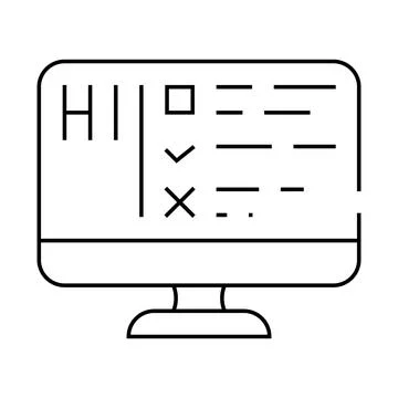 Turing test line icon vector isolated illustration Stockillustratie