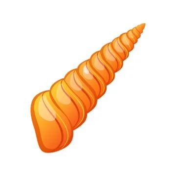Turitella or tower screw shell, an empty shell of a sea mollusk. Colorful Ilustração Stock