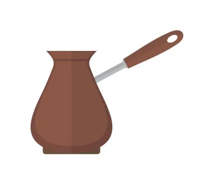 Turk for coffee icon vector flat style. Isolated on white background Stock Illustration