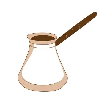 Turk, coffee machine. Vector object for creating a menu of restaurants and cafes Stock Illustration