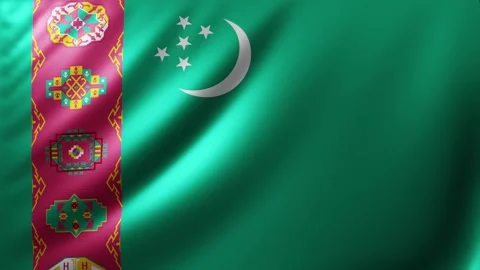 Turkemnistan flag Video stock 326318532
