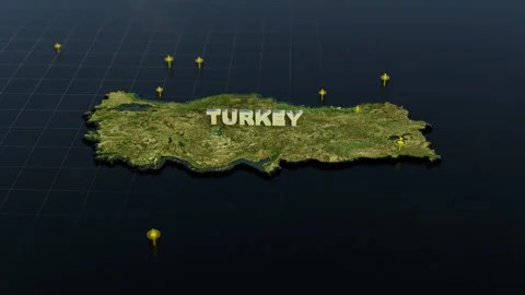 Turkey 3D Map With Animation Stock Footage 311333372