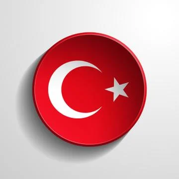 Turkey 3d round button Stock Illustration