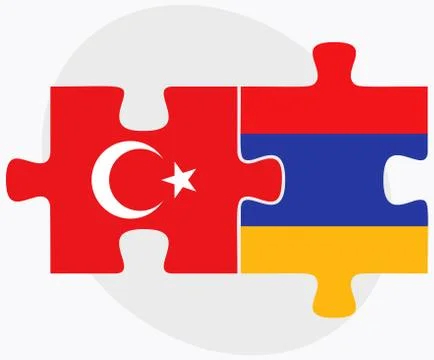 Turkey and Armenia Flags Stock Illustration