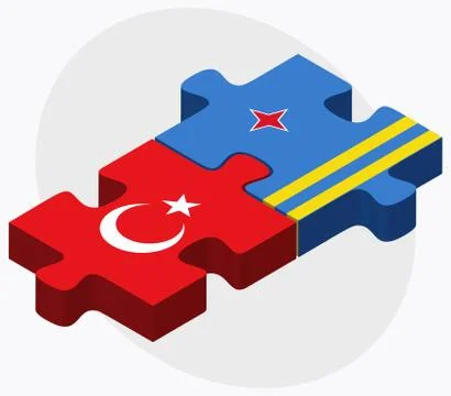 Turkey and Aruba Flags Illustrazione stock