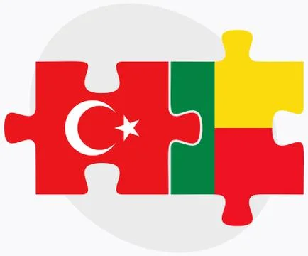 Turkey and Benin Flags Stock Illustration