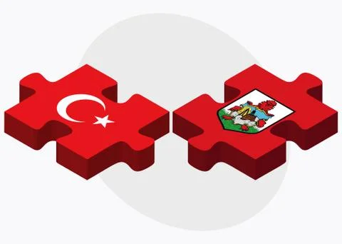 Turkey and Bermuda Flags Stock Illustration