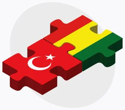 Turkey and Bolivia Flags Stock Illustration