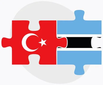 Turkey and Botswana Flags Stock Illustration