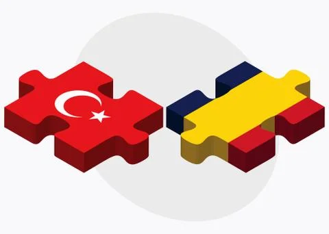 Turkey and Chad Flags Stock Illustration