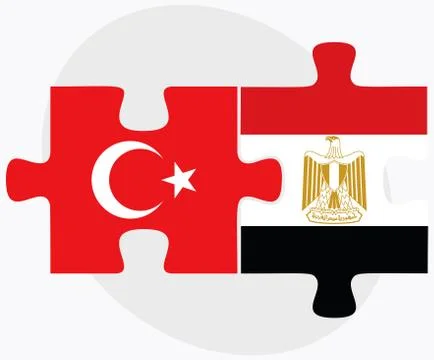 Turkey and Egypt Flags Illustrazione stock