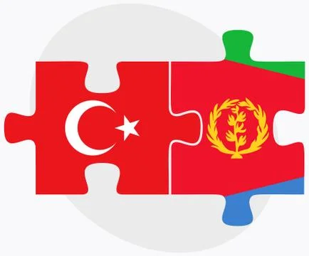 Turkey and Eritrea Flags Stock Illustration