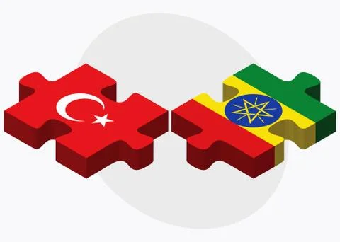 Turkey and Ethiopia Flags Stock Illustration