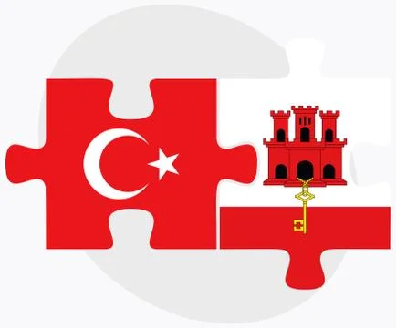 Turkey and Gibraltar Flags Stock Illustration