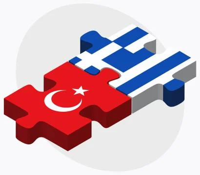 Turkey and Greece Flags Stock Illustration