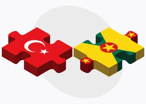Turkey and Grenada Flag Stock Illustration