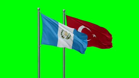 Turkey and Guatemala two flags Video stock 291852360