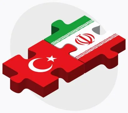 Turkey and Iran Flags Illustrazione stock
