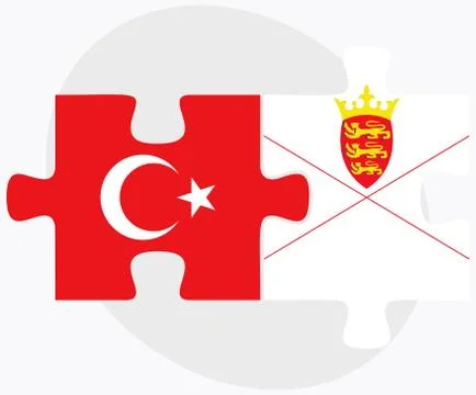 Turkey and Jersey Flags Stock Illustration