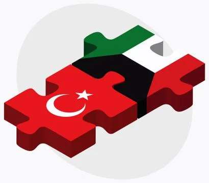 Turkey and Kuwait Flags Stock Illustration