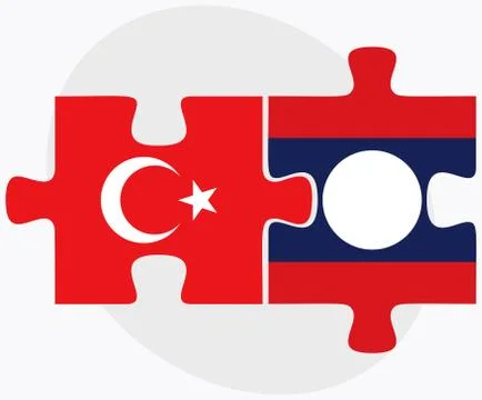 Turkey and Laos Flags Stock Illustration