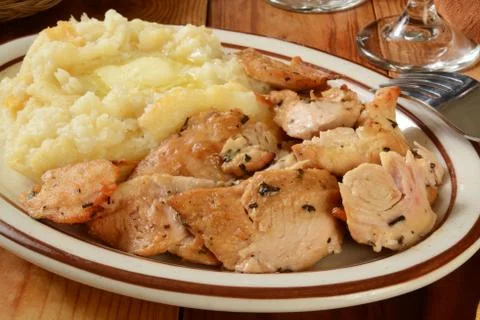 Turkey and mashed potatoes Stock Photos