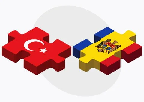 Turkey and Moldova Flags Stock Illustration