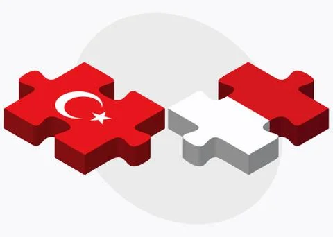 Turkey and Monaco Flags Stock Illustration