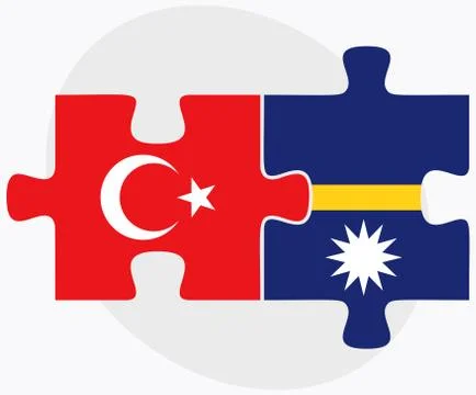 Turkey and Nauru Flags Stock Illustration