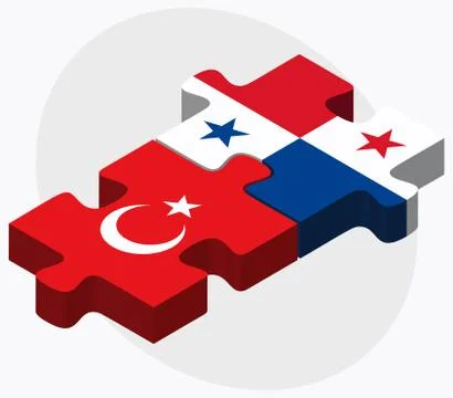 Turkey and Panama Flags Illustrazione stock