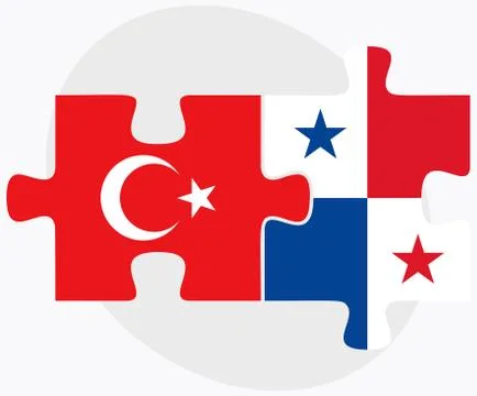Turkey and Panama Flags Stock Illustration