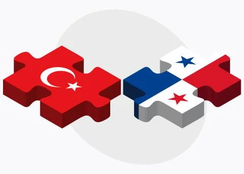 Turkey and Panama Flags Stock Illustration