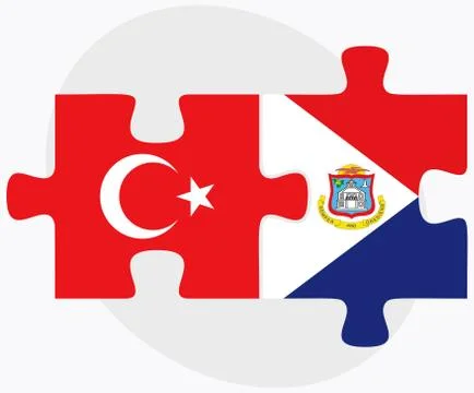 Turkey and Sint Maarten Flags Stock Illustration
