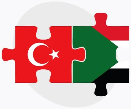 Turkey and Sudan Flags Stock Illustration