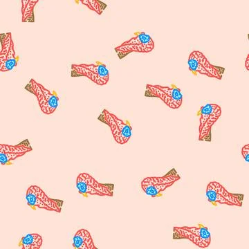 Turkey animal vector seamless pattern イラスト素材