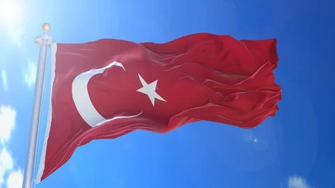 Turkey animated flag pack in 3D and green screen Stock Footage 119931751