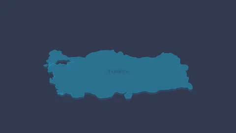 Turkey animated map with alpha channel. 스톡 동영상 120890202
